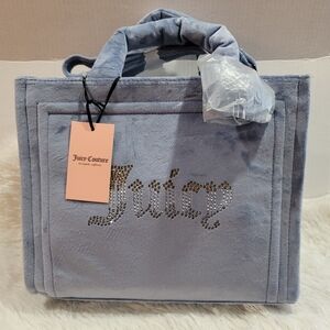 Juicy Couture Slate Blue Big Spender Large Tote Brand New With Tags